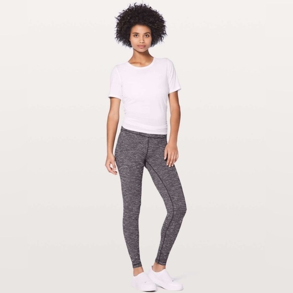 Lululemon Wunder Under Hi-Rise Tight *28" Coco Pique Black White women’s size 4 - Picture 2 of 9